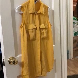 Yellow Sleeveless Buttondown Shirt